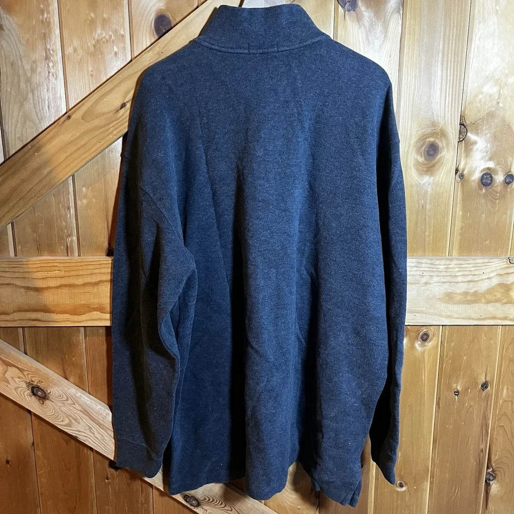 Polo Ralph Lauren Men's‎ 2XLT Tall Dark Gray 1/4 Zip Pullover Maroon Pony